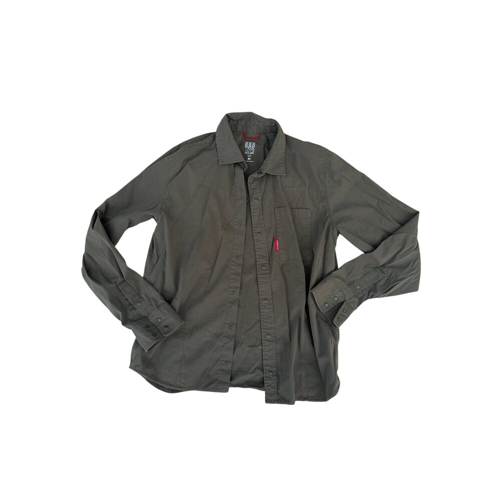Topo Designs Men’s M Dirt Shirt Jacket Olive Green Fall 21 Stretch Gorpcore